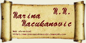 Marina Mačukanović vizit kartica